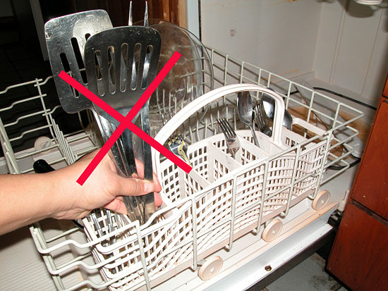 Неправильно размещенная посуда