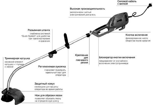 Устройство двигателя триммера бензинового схема