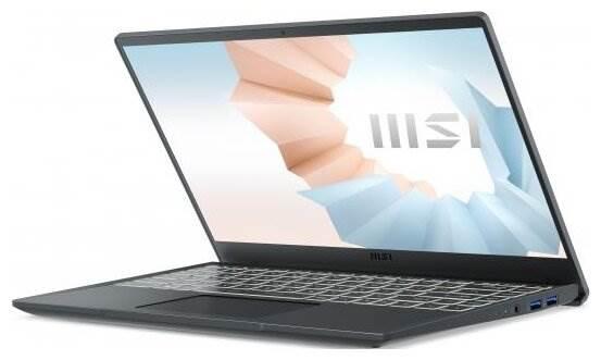 14" Ноутбук MSI Modern 14 B11MOU-451RU (1920x1080, Intel Core i7 2.8 ГГц, RAM 8 ГБ, SSD 512 ГБ, Win10 Home), 9S7-14D314-451, карбоново-серый