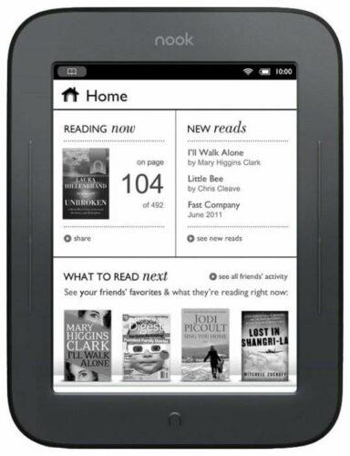 6" Электронная книга Barnes & Noble Nook Simple Touch 2 ГБ - конструктивные особенности: влагозащита, встроенная подсветка, кнопки листания, сенсорный дисплей