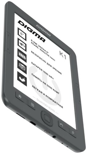 6" Электронная книга DIGMA K1 - поддержка карт памяти: microSD, microSDHC, microSDXC
