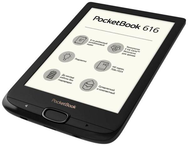 6" Электронная книга PocketBook 616 8 ГБ - форматы книг и документов: CHM, DJVU, DOC, EPub, FB2, HTML, PDF, RTF, TXT