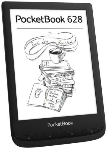 6" Электронная книга PocketBook 628 8 ГБ - конструктивные особенности: встроенная подсветка, кнопки листания, сенсорный дисплей