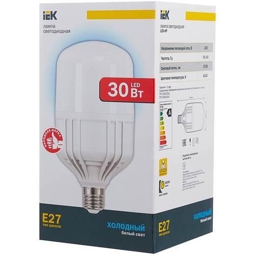 Лампа светодиодная IEK LLE-230-40, E27, HP, 30Вт - световой поток: 2700 лм
