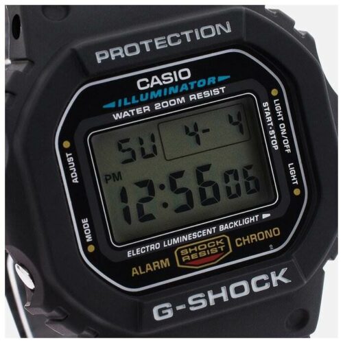 Наручные часы CASIO G-Shock DW-5600E-1V - особенности: водонепроницаемые, подсветка стрелок