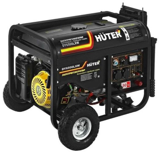 Бензиновый генератор Huter DY6500LXW, (5500 Вт) - максимальная мощность: 5500 Вт