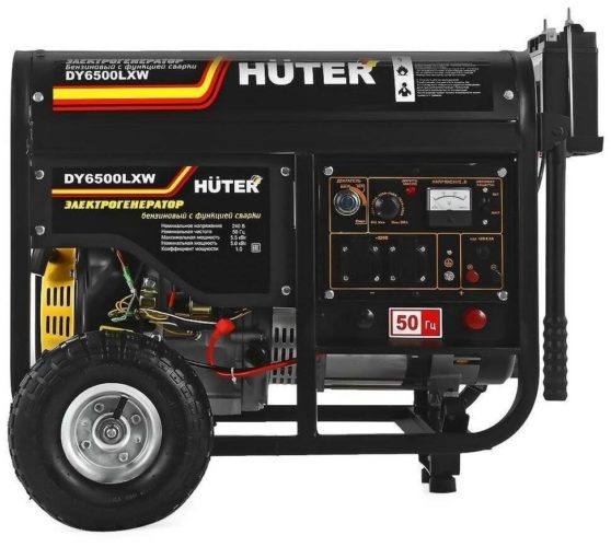 Бензиновый генератор Huter DY6500LXW, (5500 Вт) - число фаз: 1