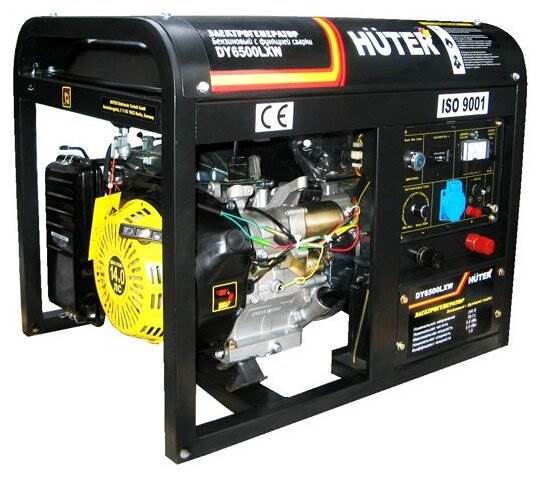 Бензиновый генератор Huter DY6500LXW, (5500 Вт) - запуск: ручной, электрический