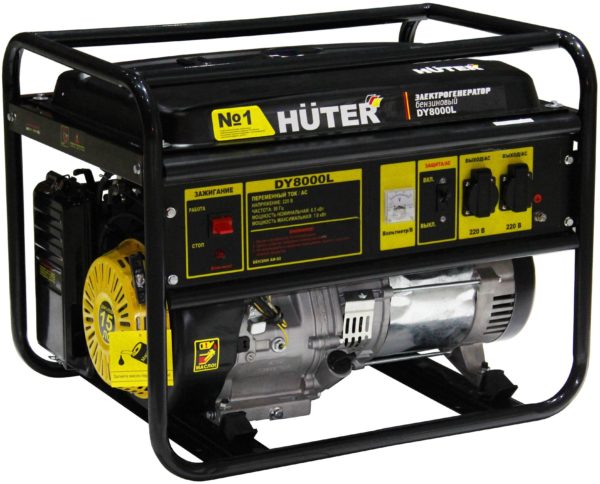 Бензиновый генератор Huter DY8000L, (7000 Вт) - максимальная мощность: 7000 Вт