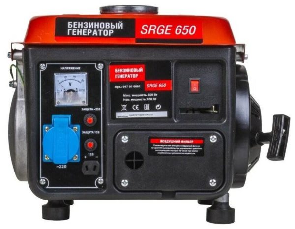 Бензиновый генератор PATRIOT SRGE 650, (800 Вт) - время непрерывной работы: 5.7 ч