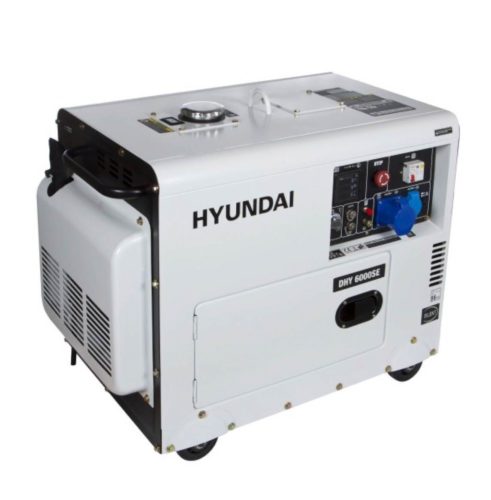 Дизельный генератор Hyundai DHY 6000SE, (5500 Вт) - запуск: ручной, электрический