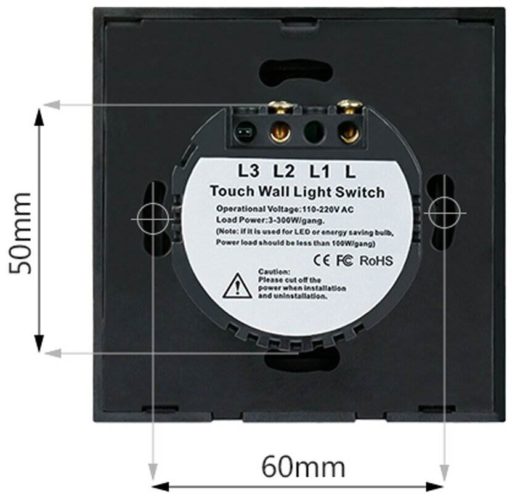 Сенсорный выключатель MiniTiger FF-S-001W-White - монтаж: встраиваемый