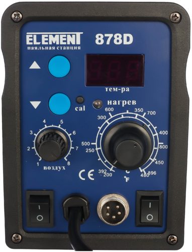 Паяльная станция ELEMENT 878D, 700 Вт - керамический нагреватель