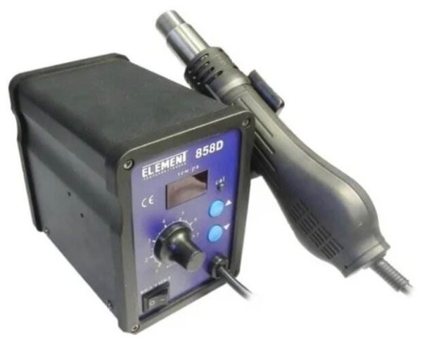 Паяльный фен ELEMENT 858D, 650 Вт - функции паяльной станции: паяльный фен