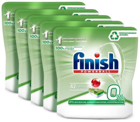 Таблетки для посудомоечной машины Finish Green 0% фосфатов - назначение: для мытья посуды, для придания блеска