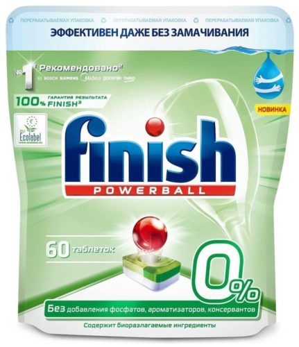 Таблетки для посудомоечной машины Finish Green 0% фосфатов