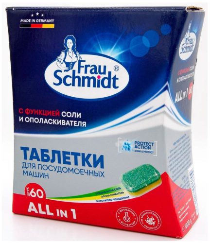 Таблетки для посудомоечной машины Frau Schmidt Всё в одном таблетки - не содержит: хлор