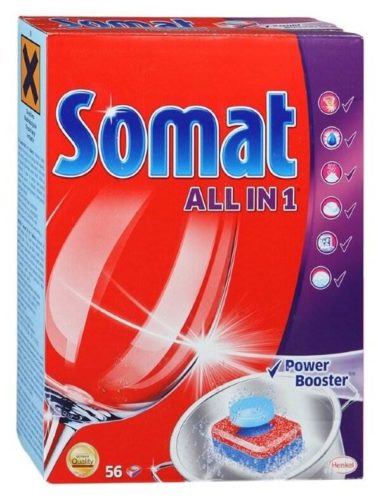 Таблетки для посудомоечной машины Somat All in 1 - не содержит: фосфаты, хлор