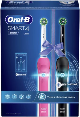 Электрическая зубная щетка Oral-B Smart 4 4900 - дополнительные функции: датчик нажима, таймер смены области чистки
