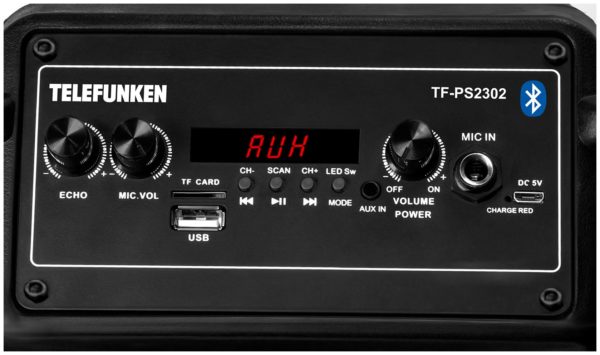 Музыкальный центр TELEFUNKEN TF-PS2302 - разъемы и интерфейсы: вход аудио (стерео), вход микрофонный, USB Type-A
