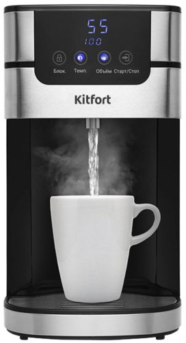 Термопот Kitfort KT-2501 - особенности: двойные стенки, дисплей, индикатор уровня воды, индикация включения, сенсорное управление