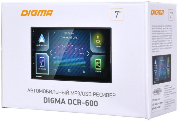 Автомагнитола DIGMA DCR-600 - сенсорный дисплей 7"
