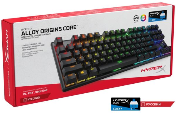 Игровая клавиатура HyperX Alloy Origins Core - размеры: 360x34.5x132.5 мм, вес: 900 г
