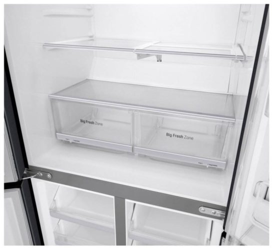 Холодильник LG DoorCooling+ GC-Q22FTBKL - мощность замораживания: 14 кг/сутки