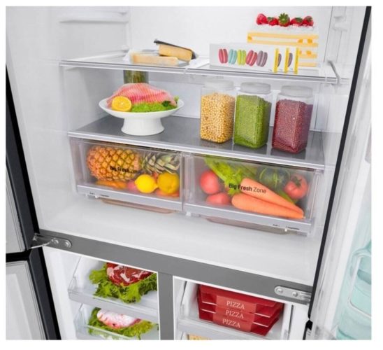 Холодильник LG DoorCooling+ GC-Q22FTBKL - режимы: «отпуск», суперзаморозка