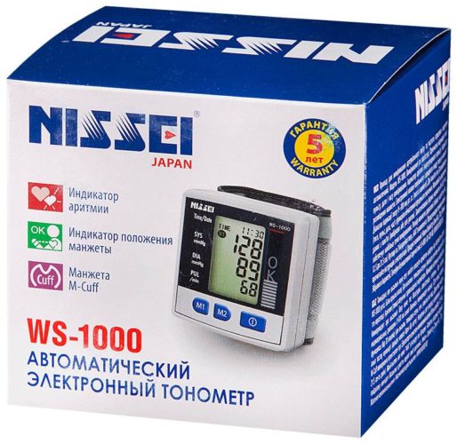 Тонометр Nissei WS-1000 - тип: автоматический тонометр на запястье