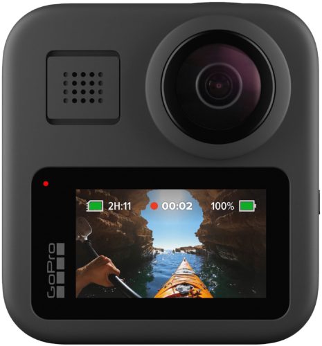 Экшн-камера GoPro MAX (CHDHZ-201-RW/CHDHZ-202-RX), 16.6МП, 4992x2496 - опции и комплект: стабилизатор изображения, запись на карту памяти, сенсорный дисплей, экран, влагонепроницаемый корпус