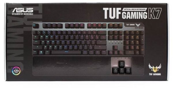Игровая клавиатура ASUS TUF Gaming K7 Linear switch - размеры: 439x37x131 мм, вес: 988 г
