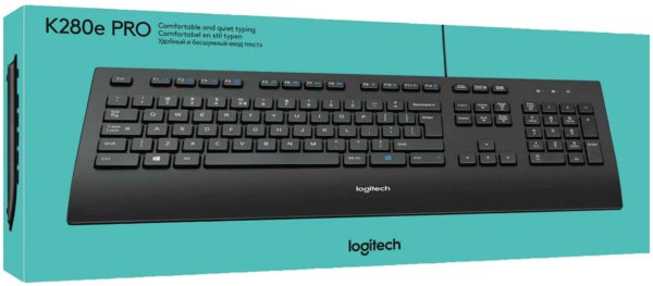 Клавиатура Logitech K280e - размеры: 459x20x182 мм, вес: 930 г