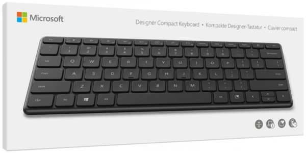 Клавиатура Microsoft Designer Compact - тип клавиатуры: островная, ножничная, тонкая, беспроводная