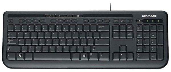 Клавиатура Microsoft Wired Keyboard 600 Black USB - назначение: для настольного компьютера