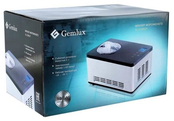Мороженица Gemlux GL-ICM507 - мощность 180 Вт