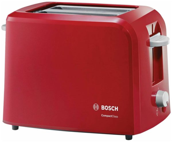 Тостер Bosch TAT 3A011/3A012/3A013/3A014/3A016 - дополнительные функции: регулировка степени обжаривания, кнопка отмены, автоматическое центрирование тостов, автоматическое поднятие тостов, плавная регулировка температуры