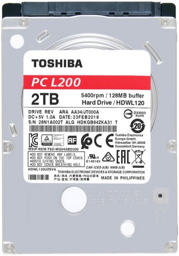 Жесткий диск Toshiba 2 ТБ HDWL120EZSTA - назначение: для ноутбука