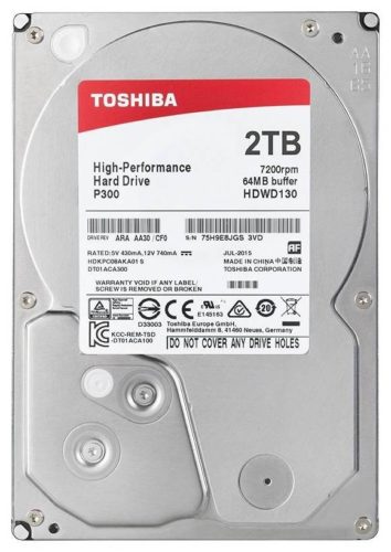 Жесткий диск Toshiba P300 2 ТБ HDWD120UZSVA - емкость: 2 ТБ
