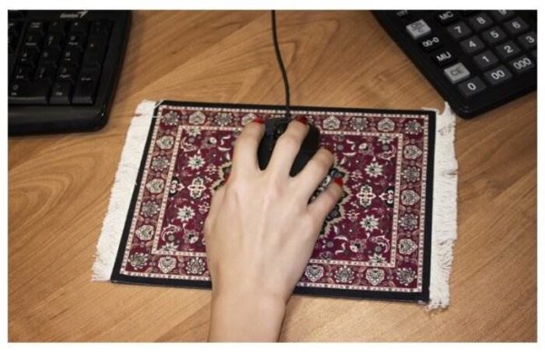 Коврик для мыши, игровой коврик для ПК, компьютерный коврик Персидский ковер Эврика (бордовый 27х18 см)
