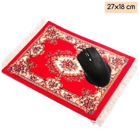 Коврик для мыши, игровой коврик для ПК, компьютерный коврик Персидский ковер Эврика (бордовый 27х18 см) - материал покрытия: пластик
