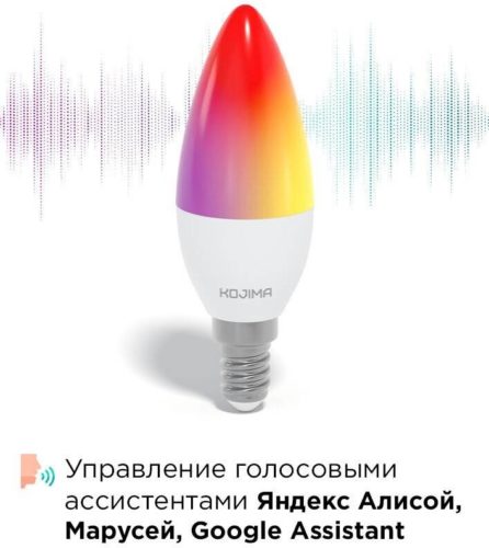 Лампа светодиодная KOJIMA RGB LED candle, E14, 5 Вт, C37 - срок службы: 25000 ч