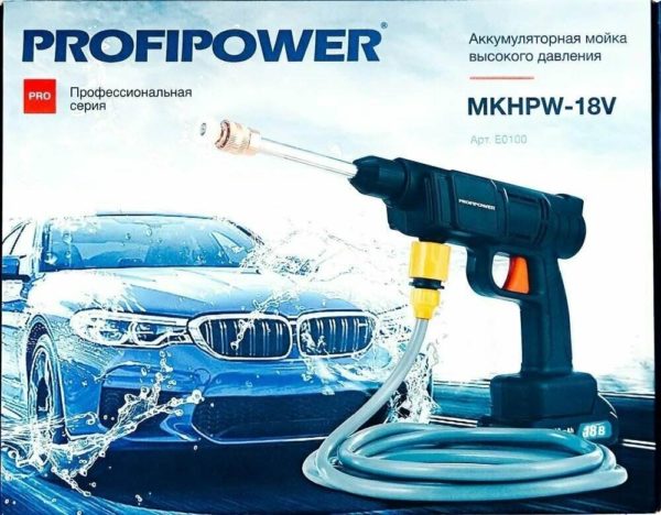 Мойка высокого давления ProfiPower MKHPW-18V E0100 - напряжение аккумулятора: 18 В