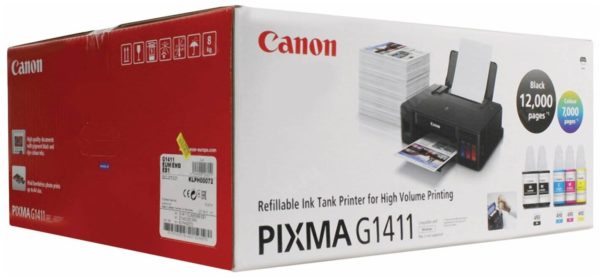 Принтер струйный Canon PIXMA G1411, цветн., A4 - макс. размер отпечатка: 216 × 297 мм