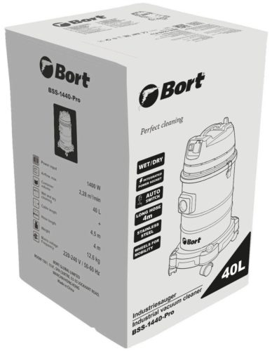 Профессиональный пылесос Bort BSS-1440-Pro, 1400 Вт - дополнительные функции: автоматическое выключение