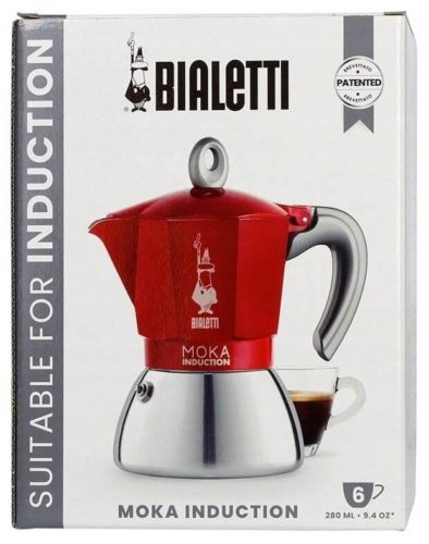 Гейзерная кофеварка Bialetti New Moka Induction, 280 мл, 280 мл, red - подходит для индукционных плит: да
