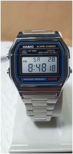 Японские наручные часы Casio A-158WA-1D - класс водонепроницаемости: WR30 (3 атм)
