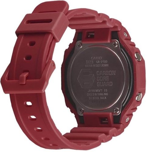 Наручные часы CASIO мужские G-Shock GA-2100 кварцевые, будильник, хронограф, секундомер, таймер обратного отсчета, водонепроницаемые, противоударные, подсветка стрелок, подсветка дисплея - дополнительные функции: будильник