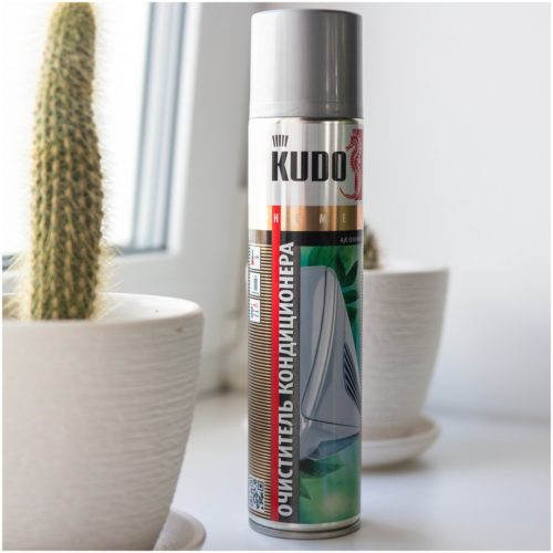 Очиститель кондиционера KUDO 400 мл аэрозоль пенный, профессиональный (средство для очистки кондиционера, освежитель кондиционера) KU-H402 - нанесение распылением: есть