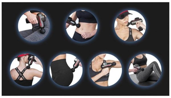 Перкуссионный массажер для тела электрический Yamaguchi Therapy Massage Gun - высота: 18.6 см